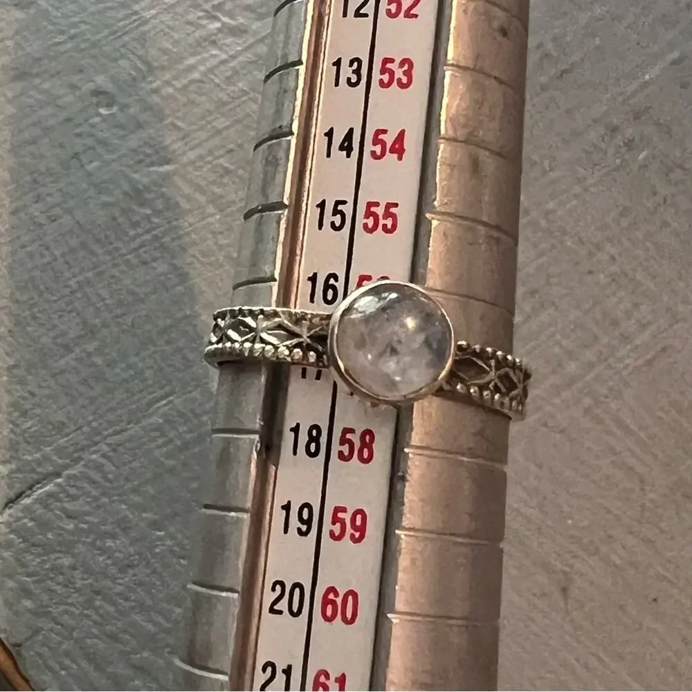 925 Sterling Silver Moonstone Ring Size 8